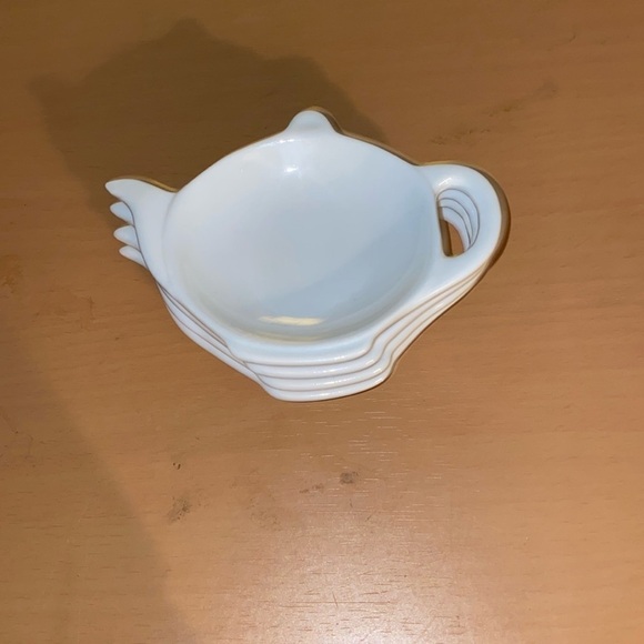 BIA Cordon Bleu Other - Vintage BIA CORDON BLEU White Teapot Shaped Teabag/Teabag Caddy/Holder set of 4
